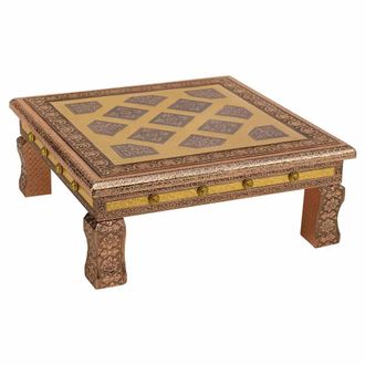 Wanderlust Deco Wanderlust Deco - Mesa Auxiliar De Metal Repujado Color Cobre 38x38x14