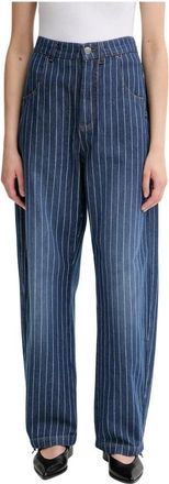 Munthe Shimo Jeans - Dames - Loose Fit Jeans - Blauw - XS - Katoen - Jeans