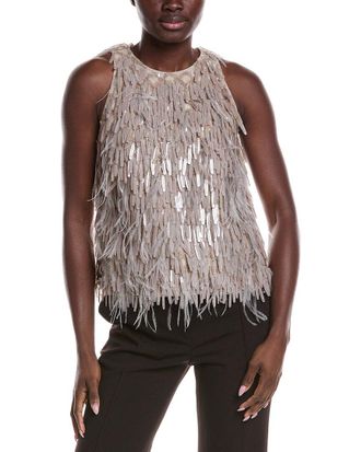 Brunello Cucinelli Silk Fringe Tank