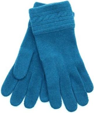 Portolano Cable Knit Cuff Cashmere Gloves in Teal at Nordstrom Rack