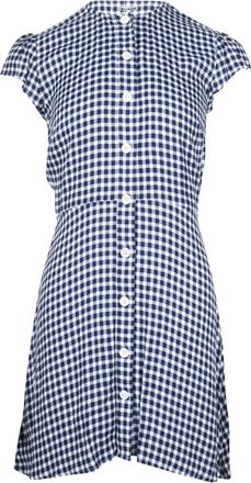 Reformation gingham-check mini dress - women - Viscose - 2 - Blue