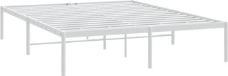 vidaXL Metal Bed Frame without Mattress White 140x190cm Vidaxl