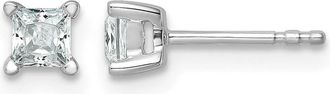 Diamond2Deal 14k Gold 1/2 ct Princess Lab Grown Diamond Stud Earrings VS Clarity, D-E Color