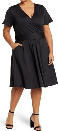 By Design Mallory Short Sleeve Wrap Dress in Black at Nordstrom Rack, Size 2 X