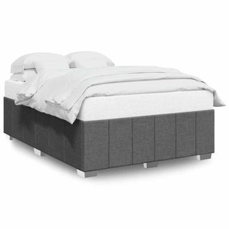 Berkfield Home Bed Frame without Mattress Dark Grey Double Fabric