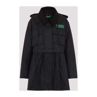 Barbour Jassen, Dames, Zwart, XS, Katoen, Peplum Wax Jacket