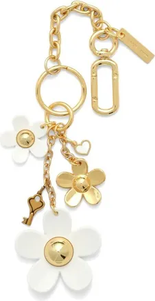 Marc Jacobs Key Chain Metallic Flower Charm