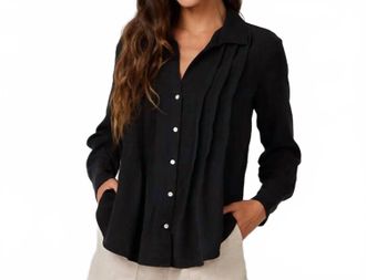 Bella Dahl Pintuck Button Down Shirt In Black
