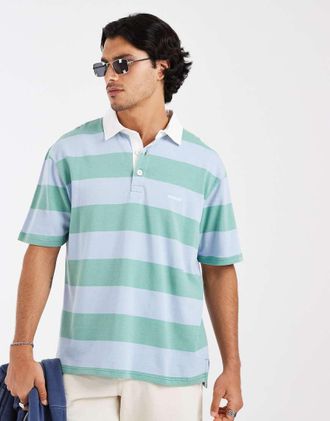 Parlez Clothing Cloud Game - Polo a maniche corte stile rugby multicolore
