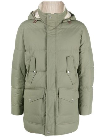 Brunello Cucinelli hooded padded coat - Green