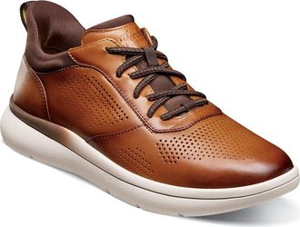 Florsheim Fleet Perforated Toe Elastic Lace Sneaker in Cognac at Nordstrom, Size 10.5