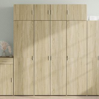 Berkfield Home Storage Cabinet Sonoma Oak 80x42.5x225 cm Engineered Wood in Brown