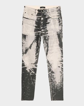 Purple Men & apos;s Trompe L & apos;oeil Skinny Jeans