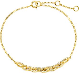 Sterling Forever Harper Pavé Cubic Zirconia Link Bracelet in Gold at Nordstrom Rack