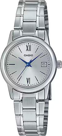 Casio Womens Analog Silver Dial Watch with Steel Bracelet - LTP-V002D-7B3UDF