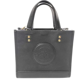 Coach Black Leather Handbag Shoulder Bag Tote Bag (Pre-Owned)