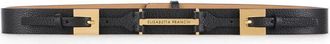Elisabetta Franchi Leren Riem met Dubbele Gesp - Dames - Riemen - Zwart - XS - Leer - Accessoires