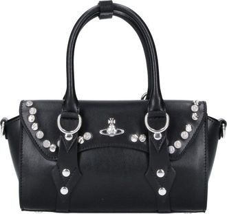 Vivienne Westwood Cylindrical Silver Emblem Top Handle Bag