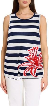 Caribbean Joe The Everyday Stripe Tank in Navy Multi at Nordstrom Rack, Size X-Large