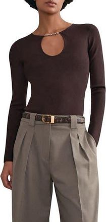 Reiss Tilly Chain Accent Cutout Top in Plum at Nordstrom Rack, Size X-Large