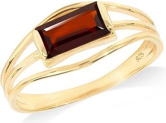 Tiramisu 14K Over Silver 0.62 ct. tw. Garnet Solitaire Ring