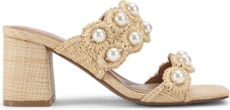 Kurt Geiger Womens Prairie Block Sandals - Beige Fabric - Size UK 3