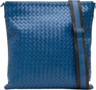 Bottega Veneta Borsa a tracolla in nappa intrecciata Pre-owned - - Pre-owned - Donna - Blu - ONE SIZE