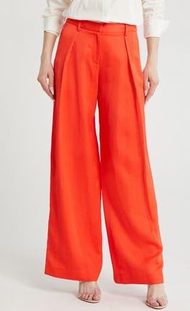 TWP Sullivan Wide Leg Pants in Cherry Tomato/Bone at Nordstrom Rack, Size 10