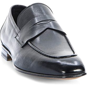 Santoni Gannon Penny Loafer in Black at Nordstrom Rack, Size 9.5
