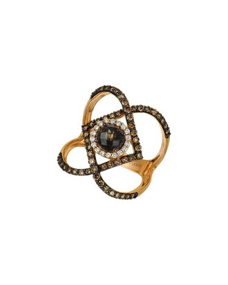 Le Vian Chocolate Quartz 14K Rose Gold 1.73 Ct. Tw. Diamond & Smoky Quartz Cocktail Ring