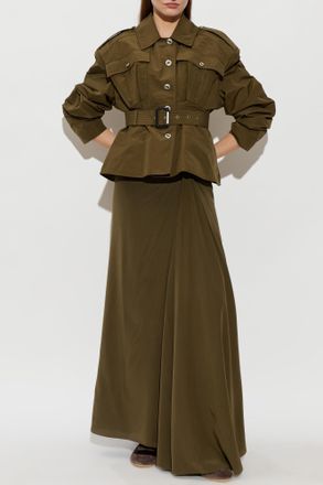 Alexander McQueen Short Trench Coat, Womens, Green