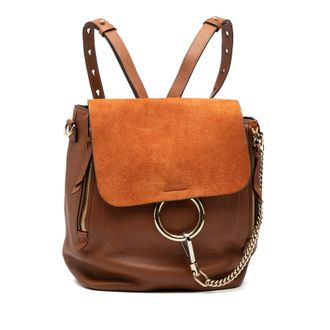 Chlo&eacute; Pre-owned Chloe Medium Calfskin and Suede Faye Backpack Ladies 01 17 70 65 6