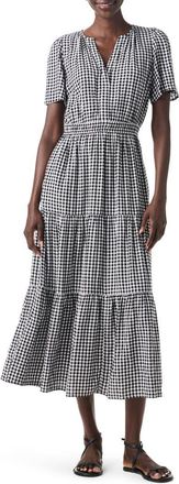 Nic+Zoe Daydream Gingham Tiered Maxi Dress in Black Multi at Nordstrom Rack, Size Small