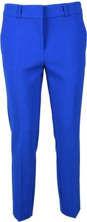 Simona Corsellini Elegante Op Maat Gemaakte Broek - Dames - Slim Fit Broeken - Blauw - XS - Katoen - Broeken