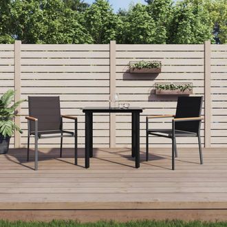 Berkfield Home 3 Piece Garden Dining Set Black Textilene & Steel