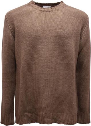 PT01 Italiaanse wollen trui - Heren - Ronde hals truien - Bruin - XL - Wol - Truien & Vesten