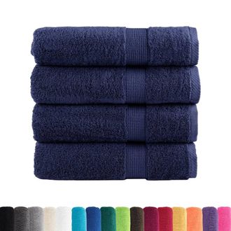 Berkfield Home Premium Bath Towels SOLUND 4pcs Navy Blue 100x150cm 600gsm