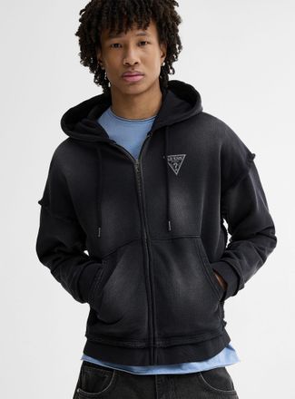 Guess Mens Washed zip-up hoodie