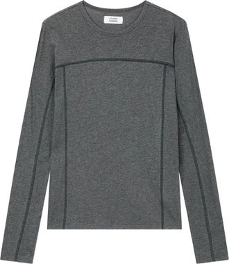 STUDIO TOMBOY T-shirt a maniche lunghe con cuciture a contrasto - Grigio