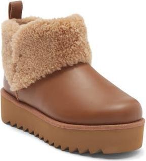 UGG Ultra Mini Alina Curled Genuine Shearling Platform Boot in Chestnut at Nordstrom Rack, Size 11