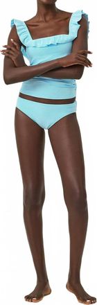 Lilly Pulitzer Betie Bikini Bottom In Capri Blue Seersucker Stripe