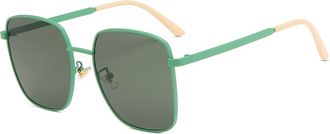 Generic Large Frame Men Outdoor Sunglasses Vacation Women Driving Decorative Sun Glasses(Green)