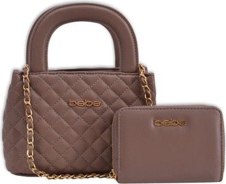 Bebe Sofie Small Satche with Matching Wallet in Taupe at Nordstrom Rack