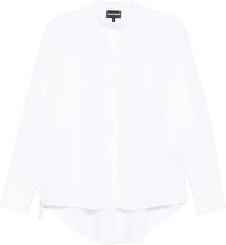Emporio Armani Womens Button-Front Curved-Hem Shirt