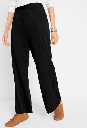 Bonprix Marlene-Hose BONPRIX, Damen, Gr. 38, N-Gr, schwarz (l&auml;nge: regul&auml;r), Web, Obermaterial: 95% Polyester, 5% Elasthan, unifarben, festlich, regular fit l