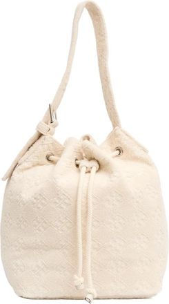 Tory Burch Witte Leren Emmer Tas Stijlvol Ontwerp - Dames - Schoudertassen - Beige - ONE Size - Leer - Tassen