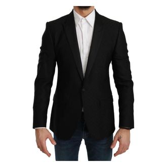 Dolce & Gabbana Black Slim Fit Coat Jacket Martini Blazer