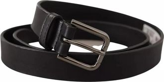 Dolce & Gabbana Zwart Leren Metalen Gesp Riem - Heren - Riemen - Zwart - ONE Size - Leer - Accessoires