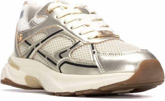 Xti Womens Casual Lace-Up Sneakers In Gold