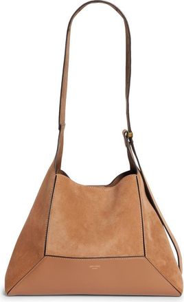 Jimmy Choo London Medium Diamond Leather & Suede Hobo Bag in Toffee/Gold at Nordstrom